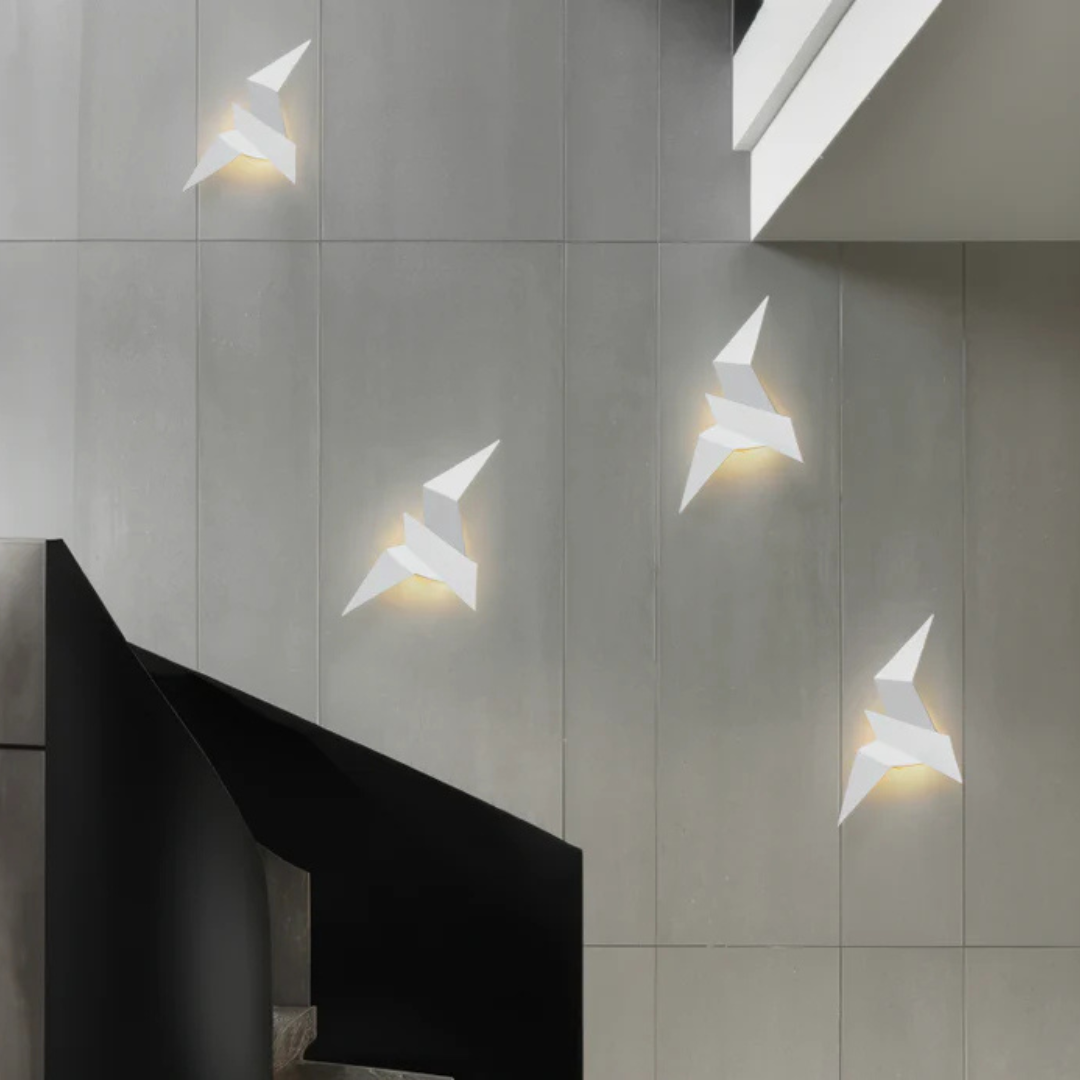 Origami-Wandleuchte im japanischen Design