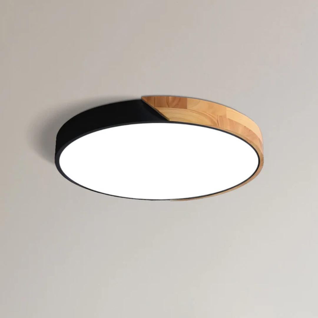 LED-Deckenlampe im skandinavischen Stil aus Holz und Acryl