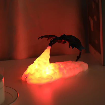 Drachenlicht – Aufladbare 3D-Drachenlampe mit Feuerschein-Effekt
