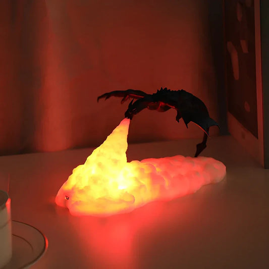 Drachenlicht – Aufladbare 3D-Drachenlampe mit Feuerschein-Effekt