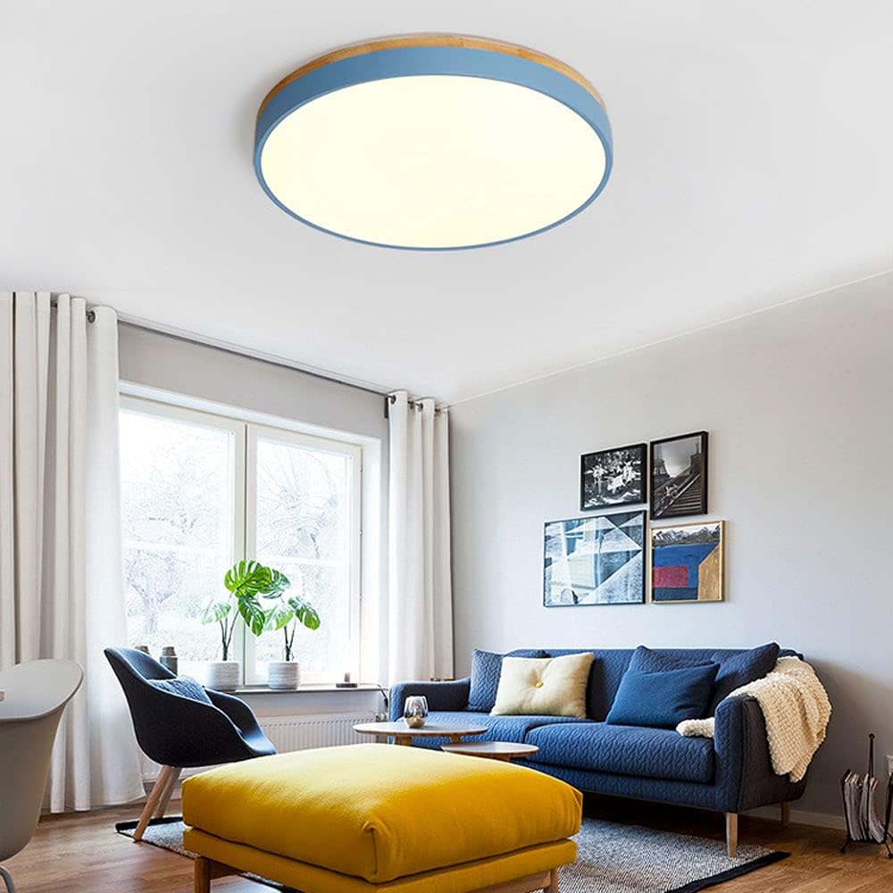 Tröde – Runde Holz-Deckenleuchte LED im skandinavischen Stil – Eleganter Minimalismus und warmes Licht