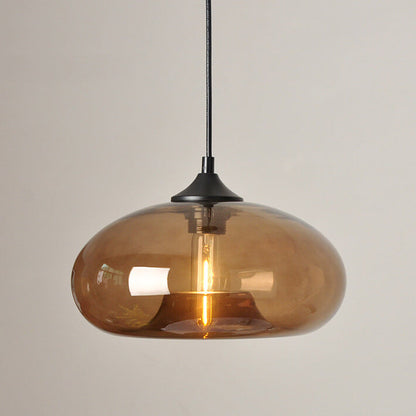 Industrielle Glas-Pendelleuchte – Ø28 cm, mehrere Farben, Fassung E26