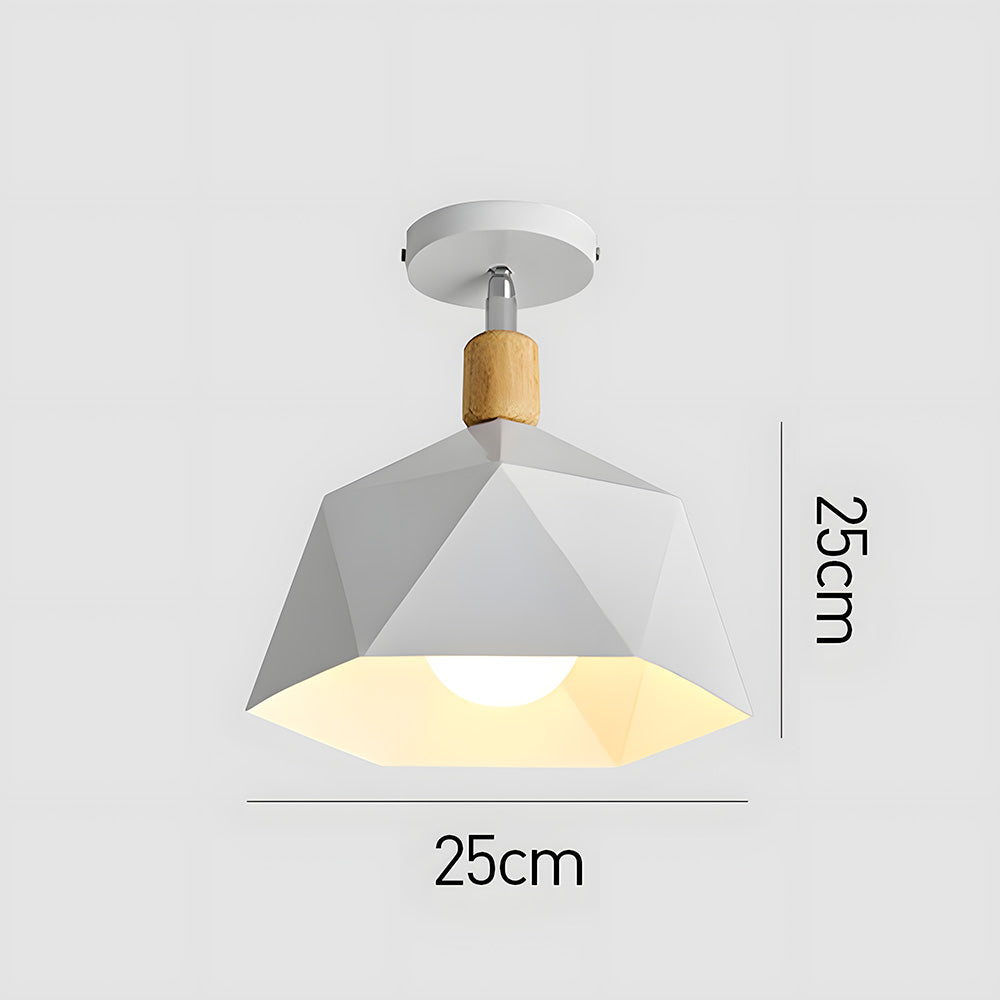 Läila – Skandinavische Deckenleuchte mit geometrischem Design und Holzakzent