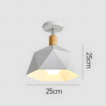 Läila – Skandinavische Deckenleuchte mit geometrischem Design und Holzakzent