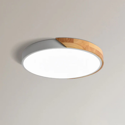LED-Deckenlampe im skandinavischen Stil aus Holz und Acryl