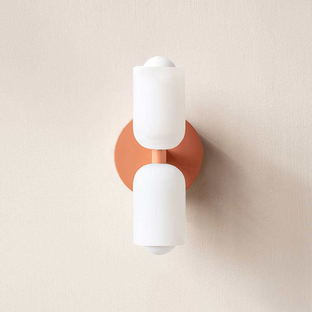 Döle – Moderne Wandlampe mit doppeltem Glasschirm (E14, für Innenräume)