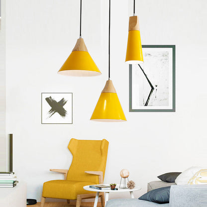 Ovia – Skandinavische Pendelleuchte aus Holz und Aluminium, minimalistisches Design