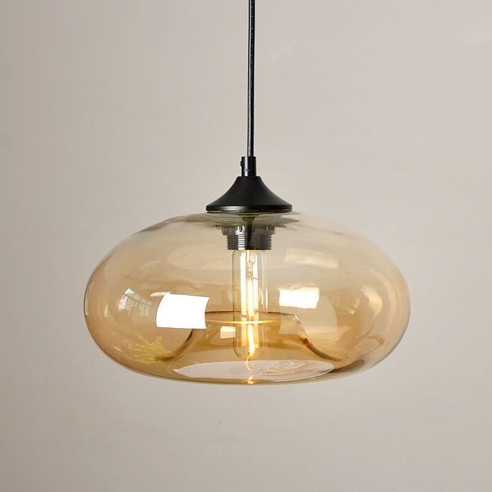 Industrielle Glas-Pendelleuchte – Ø28 cm, mehrere Farben, Fassung E26