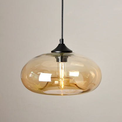 Industrielle Glas-Pendelleuchte – Ø28 cm, mehrere Farben, Fassung E26