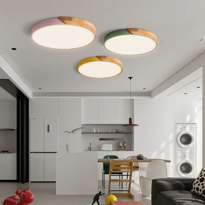 Skandinavische LED-Deckenlampe aus Holz und Acryl – Modernes Minimalismus-Design