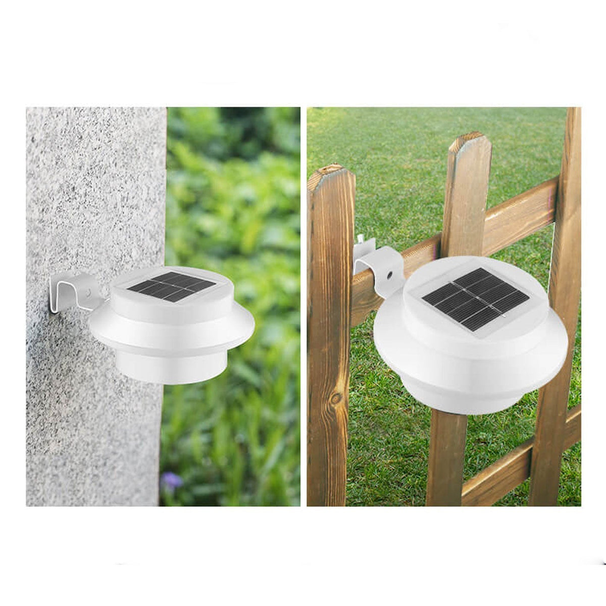 Industrielle Solar-Wandleuchte – Schwarz/Weiß – Wetterfest
