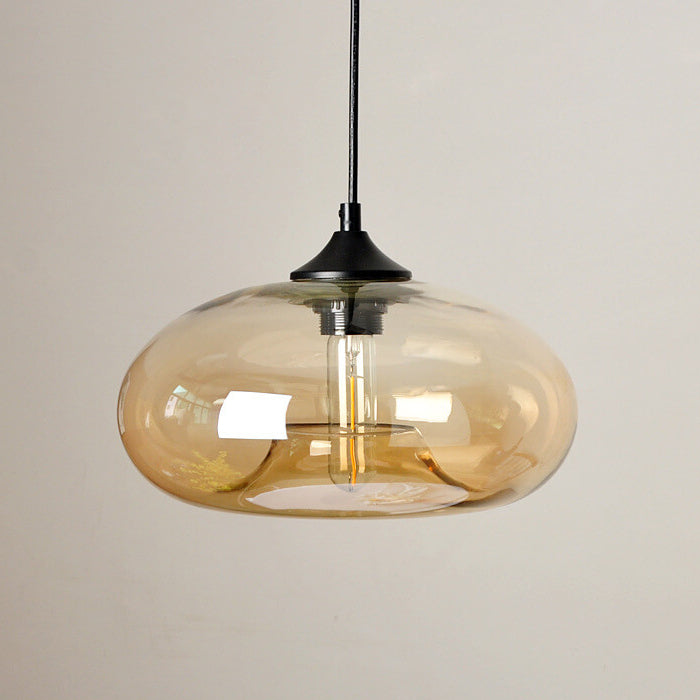 Industrielle Glas-Pendelleuchte – Ø28 cm, mehrere Farben, Fassung E26
