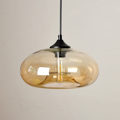 Industrielle Glas-Pendelleuchte – Ø28 cm, mehrere Farben, Fassung E26