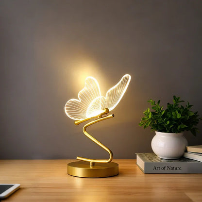 Stilvolle kabellose Tischleuchte – Schmetterlingsdesign mit 3 Lichtfarben