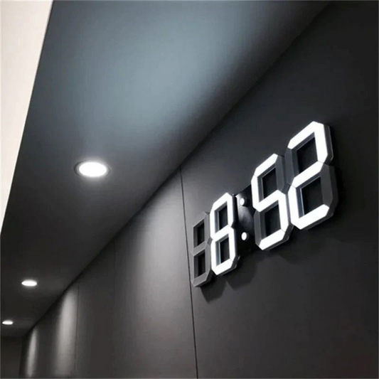 Futuristische LED-Wanduhr mit digitalem 3D-Display