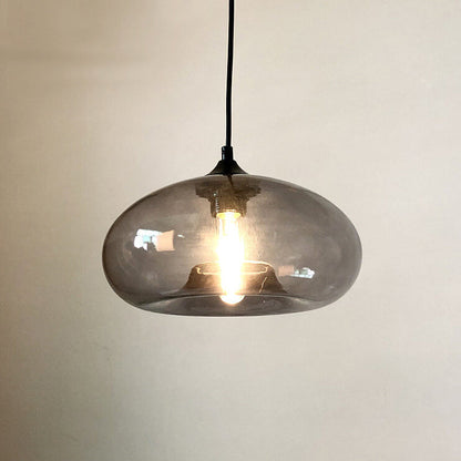 Industrielle Glas-Pendelleuchte – Ø28 cm, mehrere Farben, Fassung E26