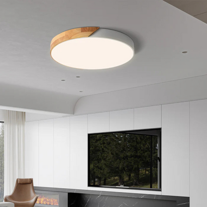 LED-Deckenlampe im skandinavischen Stil aus Holz und Acryl