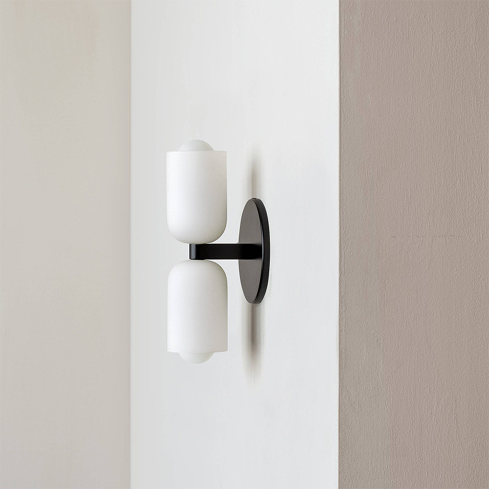 Döle – Moderne Wandlampe mit doppeltem Glasschirm (E14, für Innenräume)