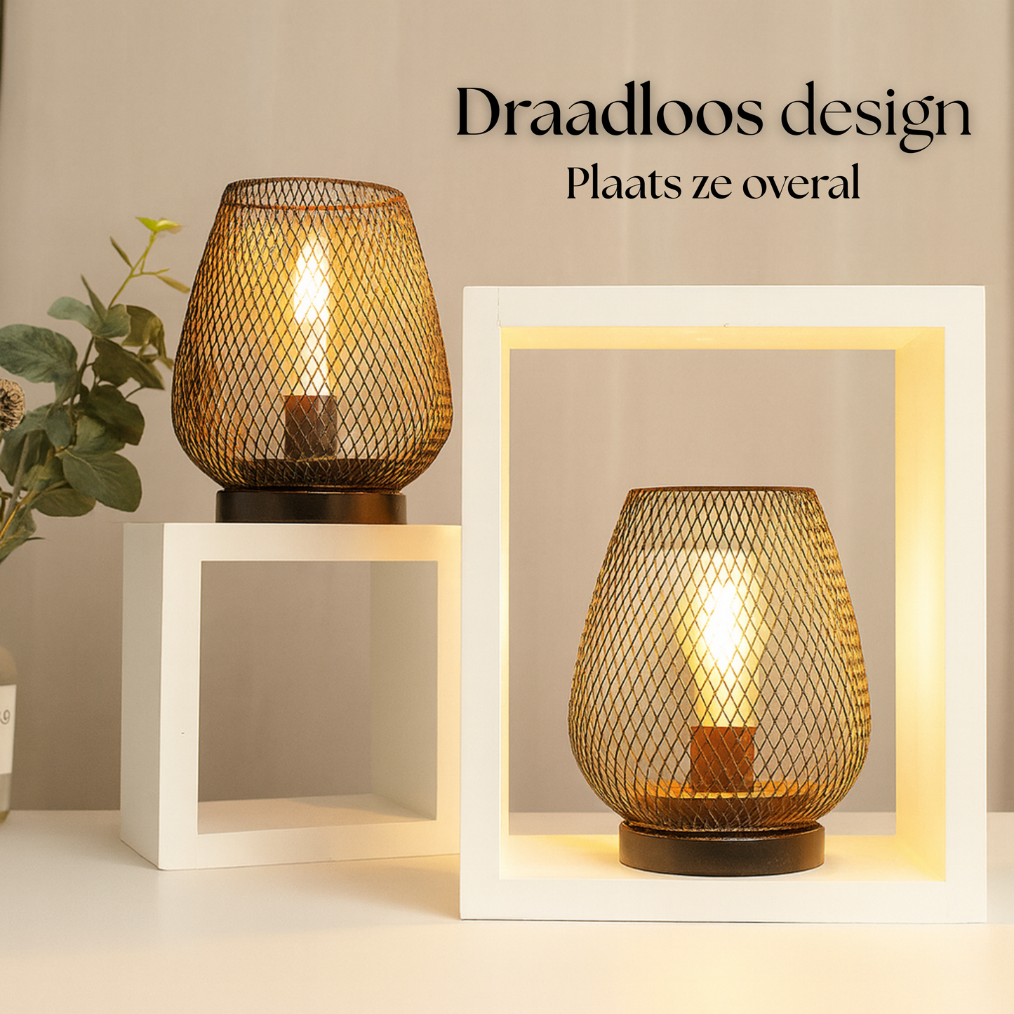 Elegante Metall-Tischlampe mit einzigartigem Muster und warmem LED-Licht