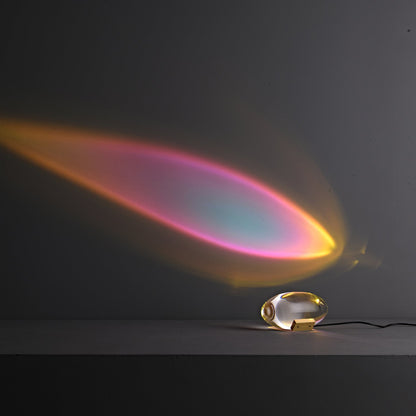 Elegante Tischlampe mit Kristalllinse – stimmungsvolles Licht und vielfältige LED-Modi