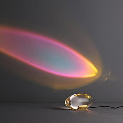 Elegante Tischlampe mit Kristalllinse – stimmungsvolles Licht und vielfältige LED-Modi