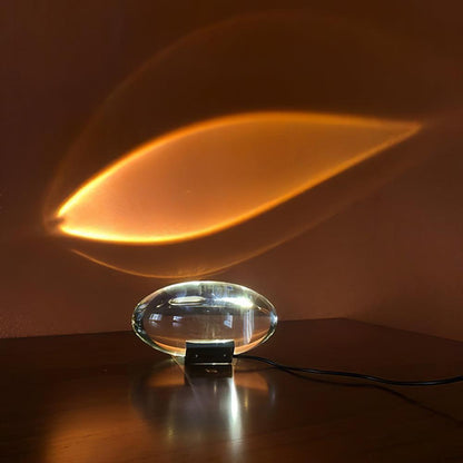Elegante Tischlampe mit Kristalllinse – stimmungsvolles Licht und vielfältige LED-Modi