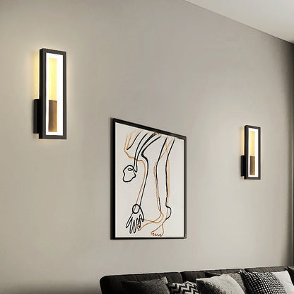 Moderne rechteckige LED-Wandleuchte – Minimalistisches Design in Schwarz, Weiß oder Gold