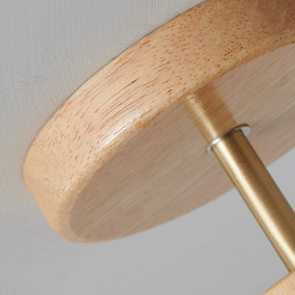 Minimalistische skandinavische Deckenleuchte – Holz und Glas – Weiß – (1 Lichtquelle)
