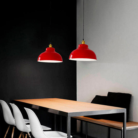 Industrielle rote Pendelleuchte – Eisen-Design – 1-flammig, 3 Größen