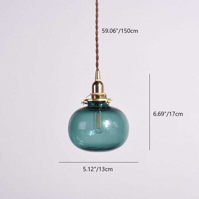 Vintage Kupfer-Pendelleuchte mit goldenem Finish – E26-Fassung