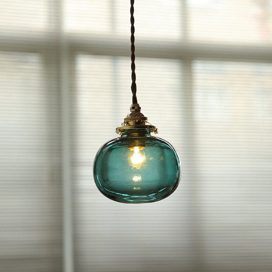 Vintage Kupfer-Pendelleuchte mit goldenem Finish – E26-Fassung