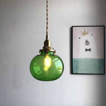 Vintage Kupfer-Pendelleuchte mit goldenem Finish – E26-Fassung