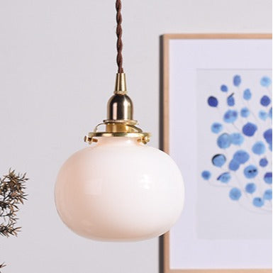 Vintage Kupfer-Pendelleuchte mit goldenem Finish – E26-Fassung