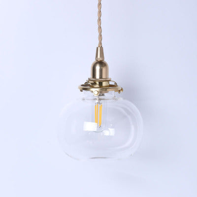 Vintage Kupfer-Pendelleuchte mit goldenem Finish – E26-Fassung