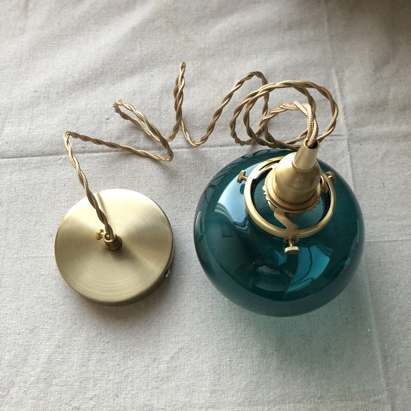 Vintage Kupfer-Pendelleuchte mit goldenem Finish – E26-Fassung