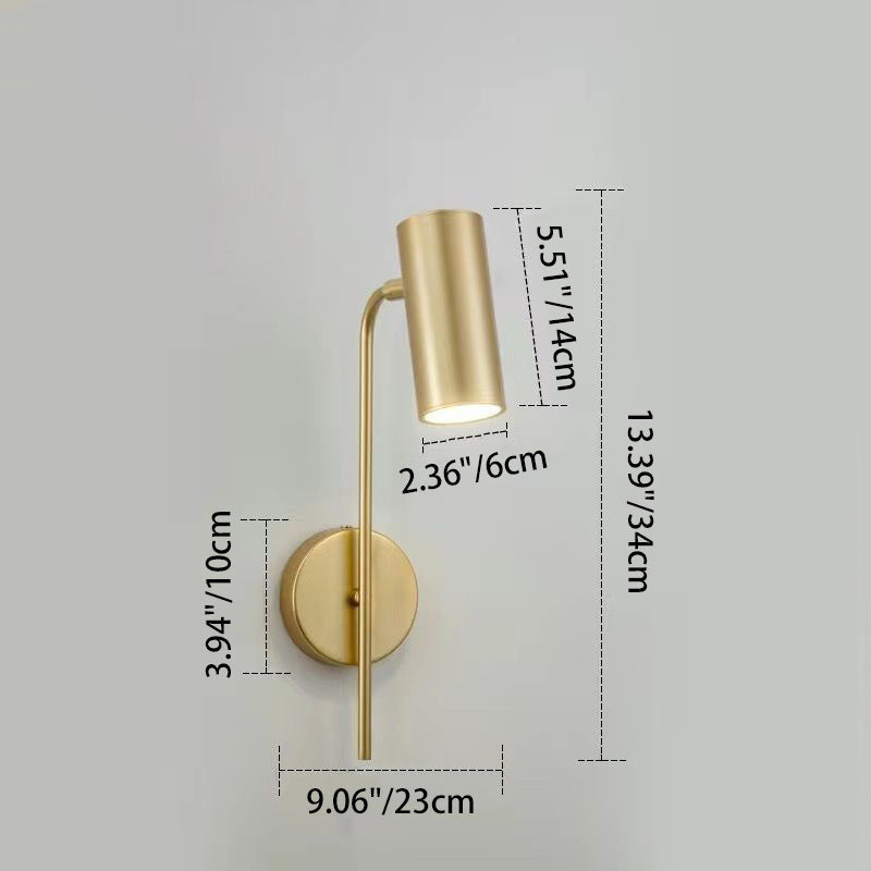 Industrielle drehbare Wandleuchte – Schwarz oder Gold – 1-flammig, zylindrisches Design