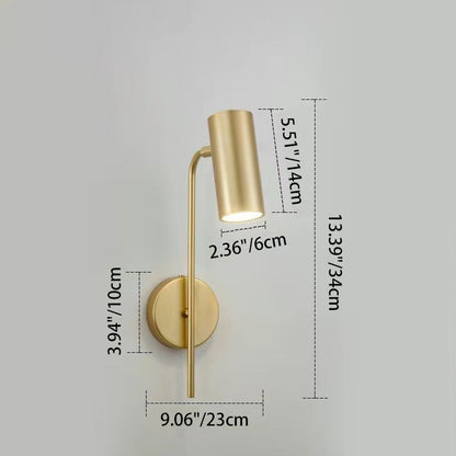 Industrielle drehbare Wandleuchte – Schwarz oder Gold – 1-flammig, zylindrisches Design