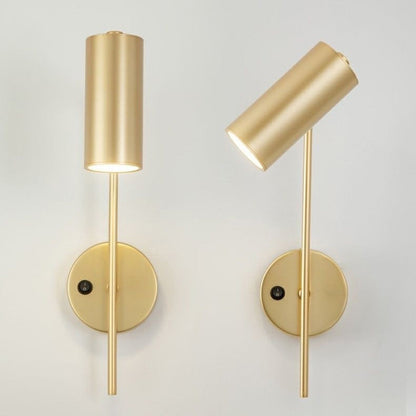 Industrielle drehbare Wandleuchte – Schwarz oder Gold – 1-flammig, zylindrisches Design