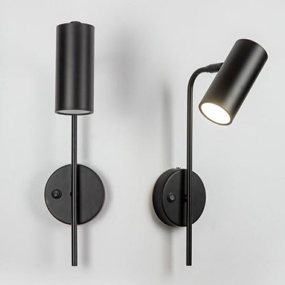 Industrielle drehbare Wandleuchte – Schwarz oder Gold – 1-flammig, zylindrisches Design