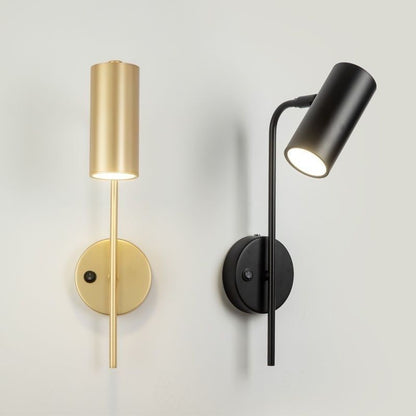 Industrielle drehbare Wandleuchte – Schwarz oder Gold – 1-flammig, zylindrisches Design