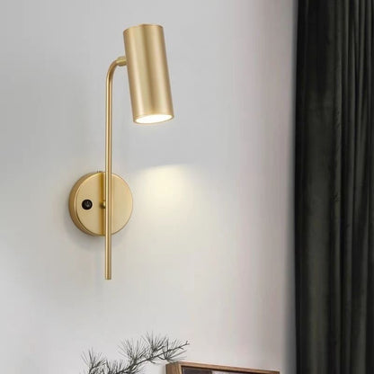 Industrielle drehbare Wandleuchte – Schwarz oder Gold – 1-flammig, zylindrisches Design