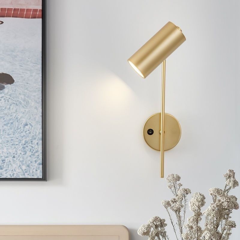 Industrielle drehbare Wandleuchte – Schwarz oder Gold – 1-flammig, zylindrisches Design