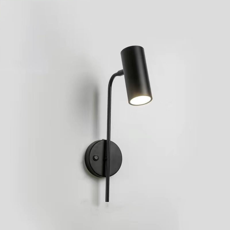 Industrielle drehbare Wandleuchte – Schwarz oder Gold – 1-flammig, zylindrisches Design