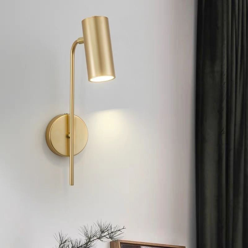 Industrielle drehbare Wandleuchte – Schwarz oder Gold – 1-flammig, zylindrisches Design