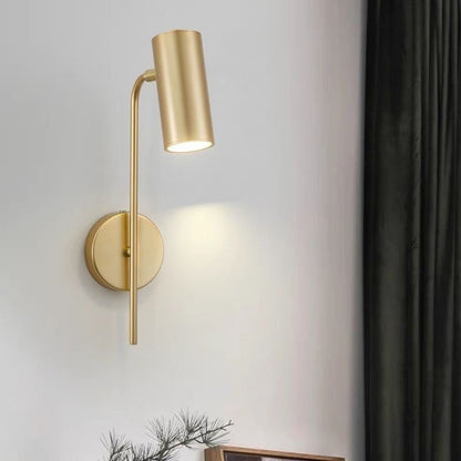 Industrielle drehbare Wandleuchte – Schwarz oder Gold – 1-flammig, zylindrisches Design