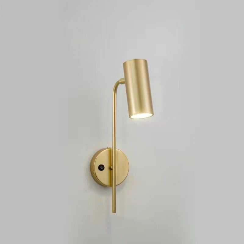 Industrielle drehbare Wandleuchte – Schwarz oder Gold – 1-flammig, zylindrisches Design