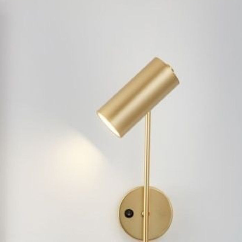 Industrielle drehbare Wandleuchte – Schwarz oder Gold – 1-flammig, zylindrisches Design