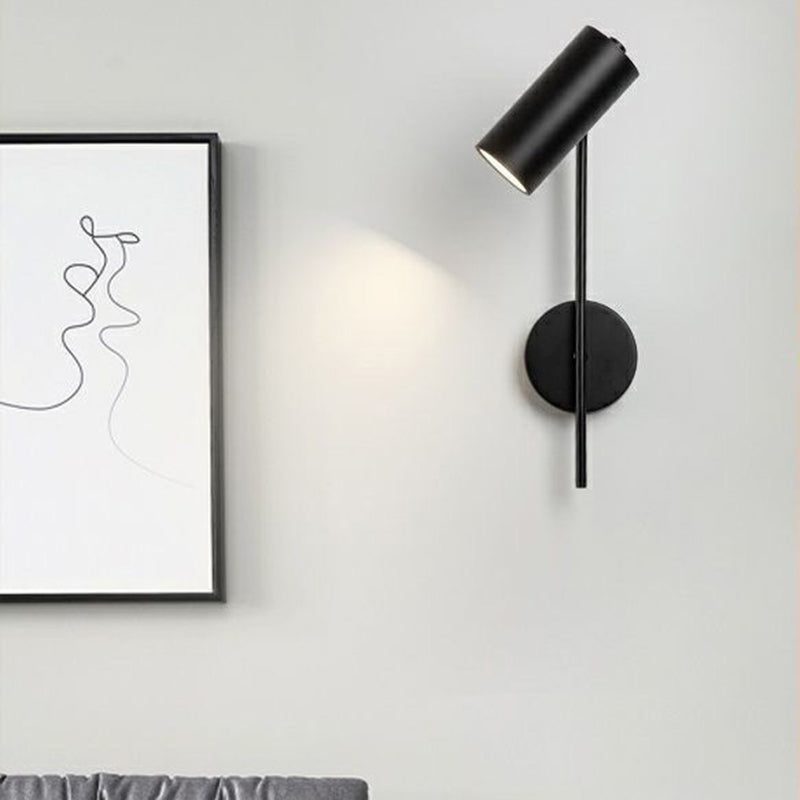 Industrielle drehbare Wandleuchte – Schwarz oder Gold – 1-flammig, zylindrisches Design