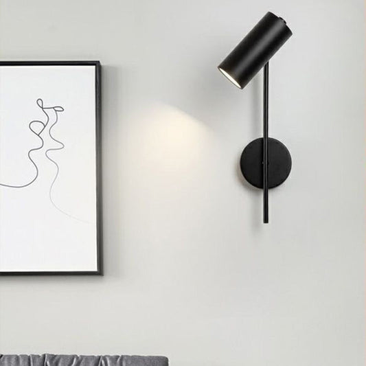 Industrielle drehbare Wandleuchte – Schwarz oder Gold – 1-flammig, zylindrisches Design