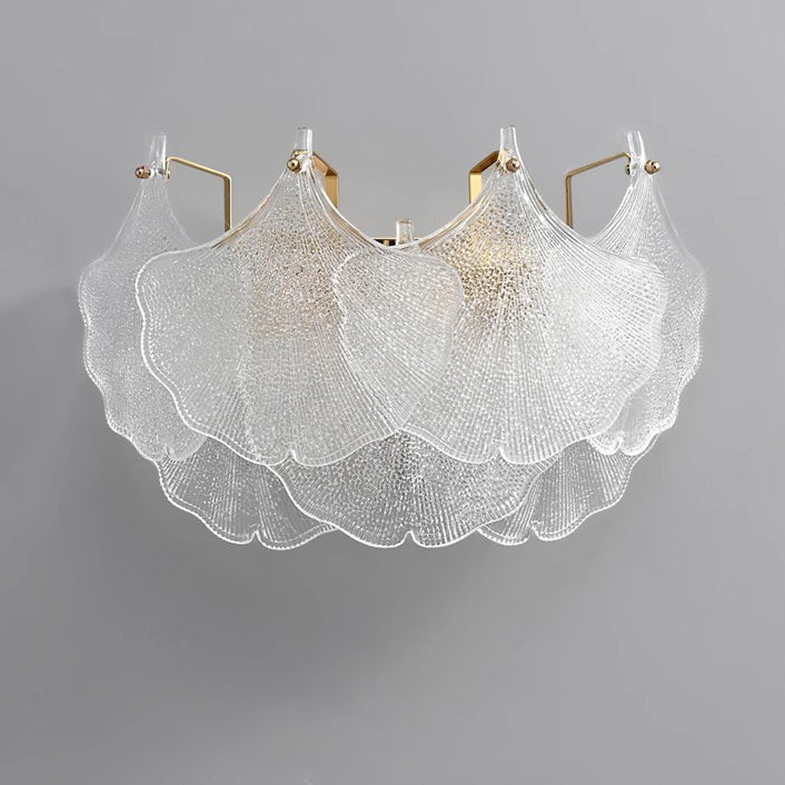 Luxuriöse Wandleuchte mit Glasschirm – Klar/Gold – (2 Lichtquellen)